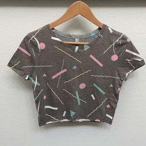 NWOT Confetti print crop top